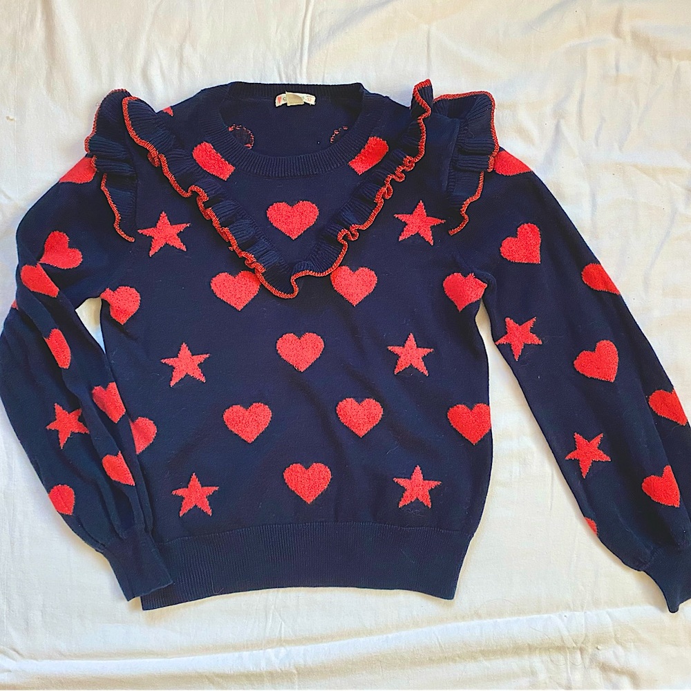 Crewcuts, size 12, sparkly hearts knit sweater
